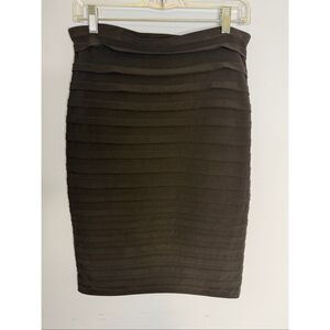 XSCAPE by Joanna Chen Black Tiered Pencil Skirt - Size 6 - Bodycon Ruffle
